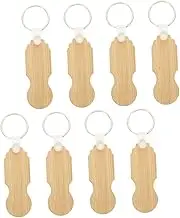 Generic 8Pcs Bamboo Trolley Tokens Key Ring Lightweight Shopping Cart Removers for Supermarkets and Convenience Stores and Elegant Design