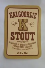 26 Fl Oz KALGOORLIE STOUT LABEL KALGOORLIE BREWING c1960s EXCELLENT CONDITION
