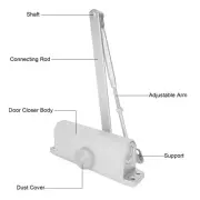 60-85 Kg Commercial Door Closer Silver Aluminum Alloy Heavy Duty