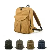Waterproof Oil Wax Canvas Knapsack Retro Computer Travel School Bag Outdoor Bag