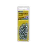 Zenith 8G x 20mm Zinc Plated Hinge-Long Threads Countersunk Head Timber Screws - 35 Pack