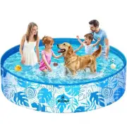 SLOOSH Foldable Dog Kiddie Pool - Portable Hard Plastic Kids Baby Doggie Swim...
