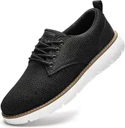[RYIKA] Men's Breathable Mesh Comfortable Business Casual Shoes with Sneakers Design for Long Standing, Office Work, Formal Occasions & Walking