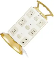 OSALADI USB Power Board with USB Ports Tower Design Extension Cord Multi Functional Charging Hub for High Temperature Resistant Vertical Outlet