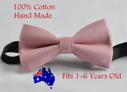Boy Kids Baby Dusky Dusty Rose Pink Blush Pink Bow Tie Wedding 1-6 Years Old