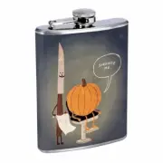Pumpkin Carve Em1 Flask 8oz Stainless Steel Hip Drinking Whiskey