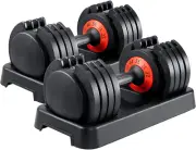 25/55 Lbs Dumbbell Set, Anti-Slip Fast Adjust Turning Handle, Adjustable for Men