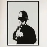 Galrie Banksy Rude Copper Artwork Print Iconic Urban Art from 2002, Black Frame, A3 30 x 42cm (12 x 16inch)