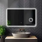 LED Lighted Wall Mounted Frameless Bathroom Mirror with 5x Magnifying