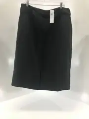 Ann Taylor Women’s Anna Belted Front Split Skirt W/ Pockets Black 16 NWT @