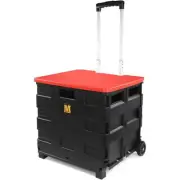MaxWorks Collapsible Rolling Folding Dolly Cart, 80lb Cap, 50830 - Black