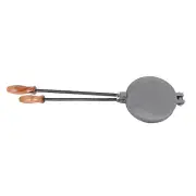 Double Side Pancake Maker Pan Cast Iron Reversible Cooking Griddle With Wooden