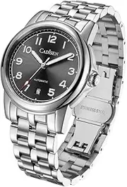 [CADISEN] Automatic Watch Men's Sapphire Glass 50 m Waterproof Watch Casual