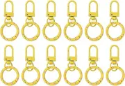 uxcell 12 Pcs Lobster Claw Clasp, Colorful Metal Keychain Clasp Swivel Hooks with Spring Key Rings Trigger Clips for Bag Door Key Chains DIY Craft Jewelry Making, Dots Yellow