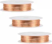 uxcell 24 Gauge Copper Wire 0.5mm Dia Light Brown Resistant Beading Wires Pendant Making Art Craft DIY Weaving 6.5M, 3 Rolls