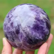 Natural Dream Amethyst Carved Ball Reiki Crystal Sphere Christmas gift XQ2858
