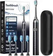 Rechargeable Toothbrushes With Case - Travel Electric Toothbrush,Rechargeable 40000 VPM 6 Modes 2-Minute Smart Timer Fast Charge Lasts 180 Days Toothbrush For Adults