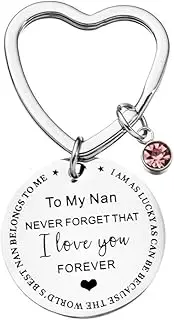 [Xiyantiji] Nan Keychain Gifts for Grandma Grandmother Nan Christmas Birthday Gifts, Nana Keychain from Granddaughter Grandson