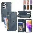 For Samsung Galaxy A73 A55 A42 A32 A25 A15 A12 Leather Zipper Wallet Phone Case