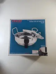 26CM Stainless Steel Induction Bottom Deluxe Kadai Wok,Saucepan With Glass Lid