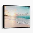 Sunset On North Shore Beach Oahu Hawaii Coastal Canvas Print Wall Art