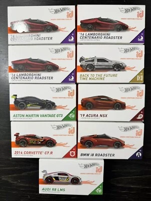 Hot Wheels ID Back to the Future DeLorean, Lamborghini Centenario, BMW i8 NEW