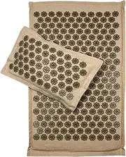 Massage Cushion Coconut Fiber Acupressure Mat Back Foot Massage Mat with Pillow Set Relaxation Stress Relief Spike Acupuncture Mat Cushion Massage Chair Cushion (Size : Coffee Pillow Mat)