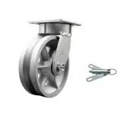 6 Inch KP V-Groove Semi Steel Swivel Caster with Bronze Bearing and Swivel Lock