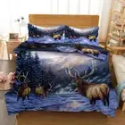 Snow Melting Tibetan Antelope 3D Quilt Duvet Doona Cover Set Pillow case Print
