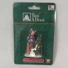 K-Mart Trim a Home Polyresin Figurine Boy Caroler Dog Tree NOS Village Accessory
