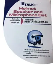 Helmet Speaker & Microphone Set works w/ TruTalk TK14, Maxon SP-200, GMRS-21