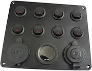 Gang Car Panel with Dual Charger Digital Voltmeter Automotive Switch Panel for Yacht Truck and Boat Applications