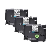 3PK Black on Clear Label Tape TZ TZe141 For Brother P-Touch PT-1830 1880 18mm*8m