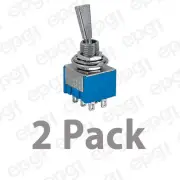2 PACK - DPDT C/OFF ON/OFF/ON MINI BATHANDLE TOGGLE SWITCH 6A-125V # 66-1229-2PK