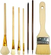 7 Pcs Pottery Glaze Tools, Pottery Tools and Supplies, Ceramic Brush Sets, Underglaze Brushes for Pottery, Watercolor Wool Paintbrush Sets for Students, Adults, Kids