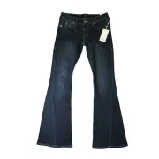True Religion NWT The Joey Low Rise Flare In Muddy Waters Flap Pockets Sz.28X33”