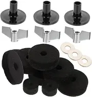 Abaodam 1 Set Durable Cymbal Felt Pads for Drum Kits Antiskid Cymbal Clutch Accessory Drum Felt Pads with Nuts Washers Practical for Drummers