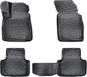 Croc Liner Floor Mats Front and Rear All Weather Custom Fit Floor Liner Custom-fit Liner Compatible with Audi Q7 (2016>>>)