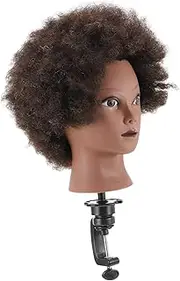 VINTORKY 1pc real hair head model Manikin Cosmetology Head Salon Display Model afro hair manikin head Hair Practicing Head Hairdressing Practice Tool the head Human Hair