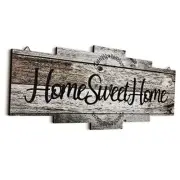 Home Sweet Home Sign, Rustic Wood , Large Farmhouse Home Plaque Wall Gray