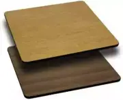 Falcon Food Service Reversible 30"x30" Laminate Surface Table Top - Oak/Walnut