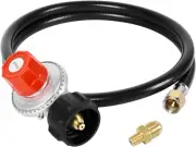 SHINESTAR 0-20 PSI Adjustable Propane Regulator and Hose with Brass Adapter, 4 F