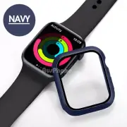 For Apple Watch Series 8 40 41 44 45mm Blue Plastic Screen Protector Case