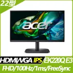 奇異果3C 福利品 ACER EK220Q E3 (22型/HDMI/VGA/IPS) 9805.E220E.301