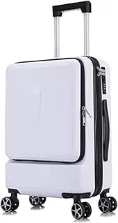 [Ｗoowayo] Carry On Luggages Suitcase Front Opening Luggage Suitcase ABS+PC Spinner Trolley with Pocket Compartmnet Luggage Suitcases (D 20in)
