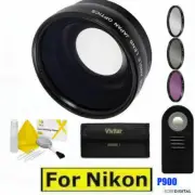WIDE ANGLE LENS + MACRO LENS + REMOTE + HD FILTERS FOR NIKON COOLPIX P900