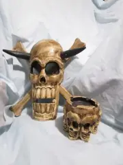 Skull & Crossbones Wall Hanging Mask OR Skull Ashtray/Candle Holder your choose*