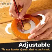 Adjustable Circle Drawing Ruler 10mm To 77mm Round Rotatable Compass Ruler Woodw
