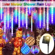 144 LED Luces solares lluvia de meteoritos Cadena de luces para árbol de Navidad