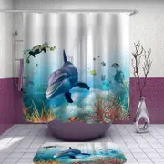 Dolphin and Turtle Shower Curtain